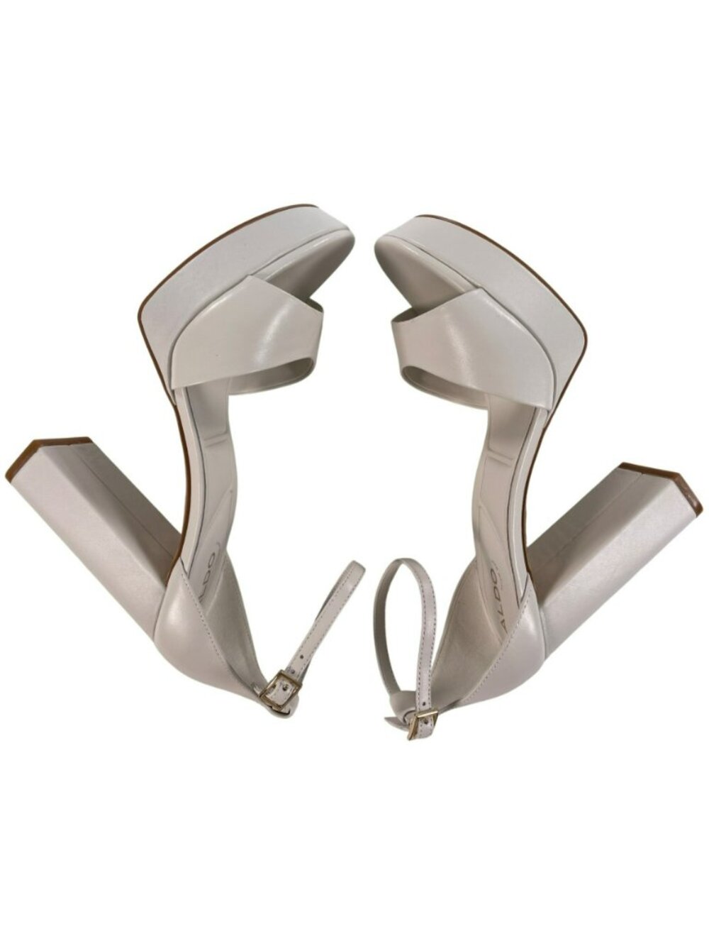 Aldo Anaegyn 2.0 White Block Heel Platform Sandals Women's Size 8.5 MSRP$130 NEW - Picture 3 of 11